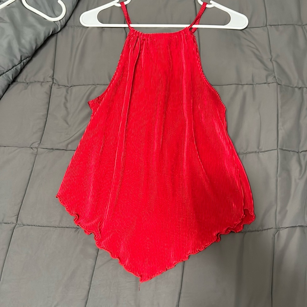 Red halter top